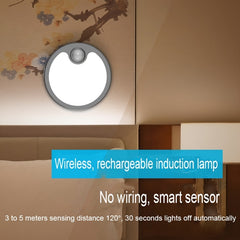 Human Motion Sensor LED Night Light - USB Charged, Magnetic, Dual Tone for Hallways, Bedrooms, Bathrooms, and Stairs