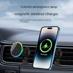 Mini Colorful 15W Magnetic Car Phone Mount Charger, Qi2-MPP Standard