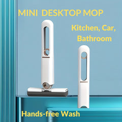 High Absorbent Mini Mop for Kitchen, Car, and More - Portable Hand Wash-Free Cleaning Tool with Clamp Seam