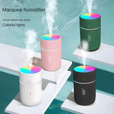 Humidificateur d'air ultrasonique coloré à brume fraîche de 220 ml, silencieux pour l'intérieur, le véhicule et le bureau, avec diffuseur d'huiles essentielles d'aromathérapie USB et veilleuse d'ambiance.