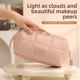 Trousse de maquillage de voyage grande capacité - Organiseur cosmétique portable pour soins de la peau et rouges à lèvres, trousse de toilette à ouverture par cadre avec poignée