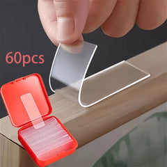60pcs Strong Large Adhesive Hooks Multi-functional Stainless Steel Kitchen Hooks No Trace Adhesive Door Back No Drilling Required