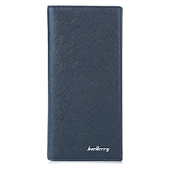 Baellerry Thin Soft Solid Color Long Vertical Photo Cash Card Wallet for Men