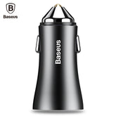 Baseus Golden Contactor 2.4A Dual USB Port Smart Car Charger