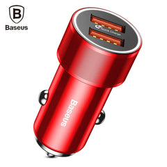 Baseus BSC - Cargador de coche USB dual QC3.0 con tornillo pequeño C15K