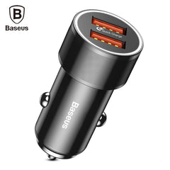 Baseus BSC - Cargador de coche USB dual QC3.0 con tornillo pequeño C15K
