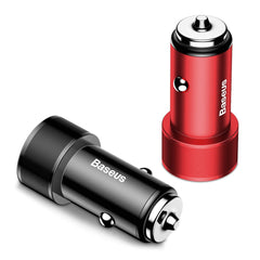 Baseus BSC - Cargador de coche USB dual QC3.0 con tornillo pequeño C15K