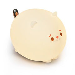 Veilleuse à chargement USB en silicone avec motif chat de dessin animé RVB