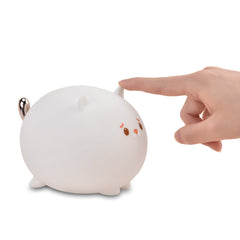 Veilleuse à chargement USB en silicone avec motif chat de dessin animé RVB