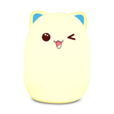 Bear Patting Tap Night Light Lamp for Bedroom USB Colorful Light