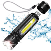 Lampe de poche LED multifonction BRELONG T6, aimantée, lampe de travail, batterie rechargeable USB