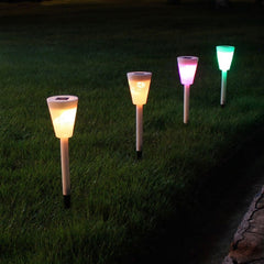 Lámpara de pie solar hueca para jardín con diseño de mariposa