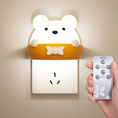 USB Charging LED Night Light Bear Stepless Dimming with Remote Control