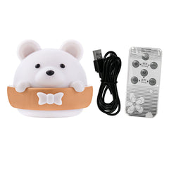 USB Charging LED Night Light Bear Stepless Dimming with Remote Control