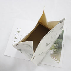 Boîte à mouchoirs en cuir ondulé Nordic Grain de marbre