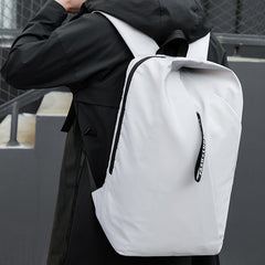 Men's Water-resistant Nylon Material Backpack Casual Business Computer Bag with USB Interface and Trolley Fixing Strap