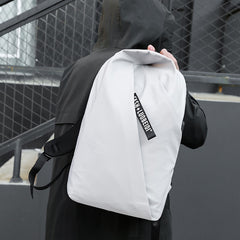 Men's Water-resistant Nylon Material Backpack Casual Business Computer Bag with USB Interface and Trolley Fixing Strap