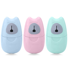 Mini Travel Soap Paper Box Built-in 50PCS Sheets Flower Fragrance Disposable Hand Washing Tablets