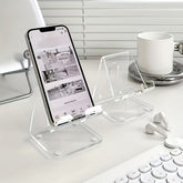 Acrylic Phone Stand - Premium Clear Display Holder - Ideal for Desktop & Countertop Use - Universal Smartphone Display