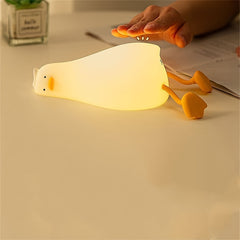 Lie flat duck nightlight bedroom charging children's sleep with sleep gift feeding Bedside lamp Creative siliconThe rubber patting light
