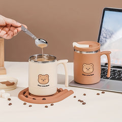 Taza de viaje de acero inoxidable con aislamiento de doble pared de 500 ml/17 oz, con pajita y tapa de acero inoxidable.