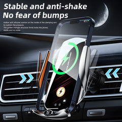 15W Magnetic Fast Wireless Car Charger Phone Mount with Auto Sensin