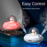 Humidificateur d'air ultrasonique portable sans fil 2000 mAh à brume fraîche - Design OVNI avec deux buses de pulvérisation - Silencieux pour une utilisation en intérieur, en voiture et au bureau - Diffuseur d'huiles essentielles d'aromathérapie USB