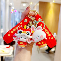 New Year Spring Festival Rabbit Keychain Key Chain Key Ring
