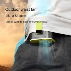 10,000mAh Portable Battery-Powered Waist Clip Fan, USB Rechargeable, High Airflow, Long-lasting Cooling for Summer Outdoor Work