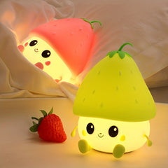 1200mAh Adorable Strawberry Mini Night Light - DIY Desk & Reading Lamp; Ambient Lighting; Creative Bedroom & Study Table Decor Toy