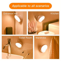 360° Magnetic LED Sensor Light – Ideal for Wardrobes, Cabinets, Door Plates, Wall & Exterior Lamps