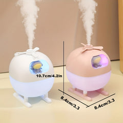 Ultrasonic Cool Mist Air Humidifier with Helicopter Design & USB Multi-Color Ambient Night Light - The Ideal Mini & Small Home Humidifier for Bedrooms