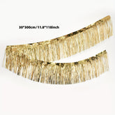 1pc, 30*300cm/1*10 feet, Fringe Backdrop, Foil Backdrop, Hot Rose Pink, Princess Pink, Streamers Party Decorations, Wall Hanging for Parade Floats Wedding Mardi Gras Birthday Valentine's Day Party Decoration, Halloween Decorations, Christmas Decorations,