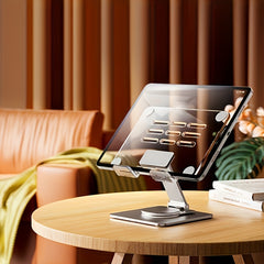 High Transparency Acrylic Tablet Desktop Stand - Multi-Functional 360° Rotatable & Foldable Holder - Adjustable Phone & Tablet Reading Stand - Compatible with 4.7–12.9 Inch Devices - Wholesale Bulk Supply