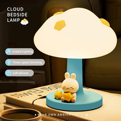 1 Cloud-Shaped USB Rechargeable Night Light with Touch Control - 3 Adjustable Brightness Levels, Indoor LED Desk Lamp for Bedroom, Living Room, Office, and Kids' Room, Relaxation Ambiance, Soft Glow, Relaxation Ambiance Lamp | Playful Design | USB Recharg