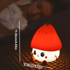 1200mAh Adorable Strawberry Mini Night Light - DIY Desk & Reading Lamp; Ambient Lighting; Creative Bedroom & Study Table Decor Toy