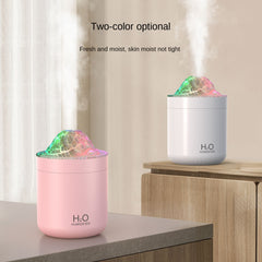 500ML Colorful Volcano Ultrasonic Cool Mist Air Humidifier, Quiet for Indoor, Vehicle, and Office Use with USB Aromatherapy Essential Oil Diffuser and Ambient Night Light
