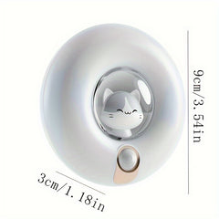 800mAh Donut-Shaped Cat Night Light with Desktop Stand - Magnetic Hallway Room Motion Sensor Light with Dual Light and Motion Sensors