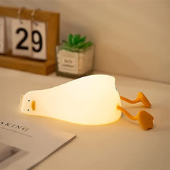 Lie flat duck nightlight bedroom charging children's sleep with sleep gift feeding Bedside lamp Creative siliconThe rubber patting light