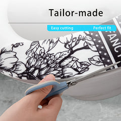 Classic Patterned Toilet Seat Cover, Electrostatically Adsorbed, Machine Washable, to The Touch, Stays Cool for Long Sitting, Suitable for Summer, Single Piece