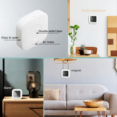 Mini indoor electronic thermometer hygrometer, home office magnetic adhesive liquid crystal temperature and humidity meter