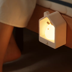 Lámpara de mesa con sensor corporal de 1200 mAh, luz nocturna con forma de conejito o gatito, luz con sensor multifuncional para armario.