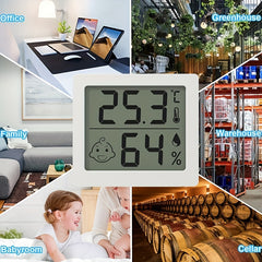 3.1in Digital Thermometer Indoor Outdoor Thermometer Hygrometer with Room Temperature and Humidity Monitor