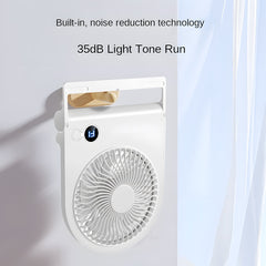 2,000mAh Portable Battery-Powered Fan with Digital Display, USB Rechargeable, Compact Mini Desk Fan for Indoor, Outdoor, Car Use, Cooling Fan