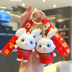 New Year Spring Festival Rabbit Keychain Key Chain Key Ring