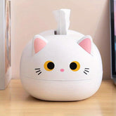 LATTBY Cute cat tissue box - Decorative Kitchen, Living Room, Bathroom Tissue Holder - with White & Black Cat Designs, Stable Base - Perfect Gift for Cat Lovers - Easy-to-Clean Home Decor Storage Organizer, Cat Decorations for Home, Whimsical Design, Char