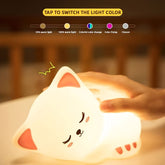1pc Cute Sleeping Cat Night Light with RGB Color Changing Modes, USB-Powered Tabletop Lamp, Touch Control, Timer Function, Soft Glow for Bedroom, Nursery, Kids Room - Perfect Christmas Gift for Cat Lovers, Cat Decor, Bedroom Lighting, Playful Design, Dura