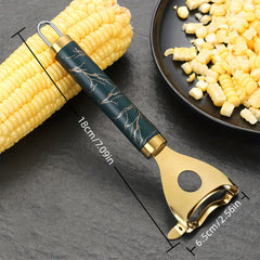 Stainless Steel Corn Cutter with Thickened Handle and Hook - Ergonomic Kitchen Tool for Efficient Kernel Removal, Durable & Easy to Clean, Perfect for Home Cooking, Corn Cutter for Cooking