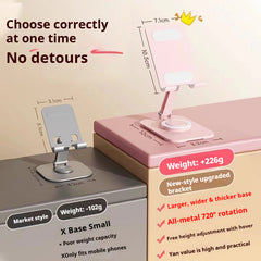 Dopamine Macaron Color 720° Rotating Metal Phone Stand - Adjustable Desktop Holder - Compatible with Tablets & Smartphones - Wholesale Bulk Supply
