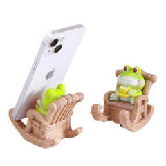 Cute Frog Phone Stand - Small Desktop Figurine for Office Desk - Stress Relief & Mood-Boosting Decoration - Birthday Gift & Phone Holder - Wholesale Bulk Supply